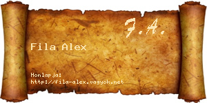 Fila Alex névjegykártya